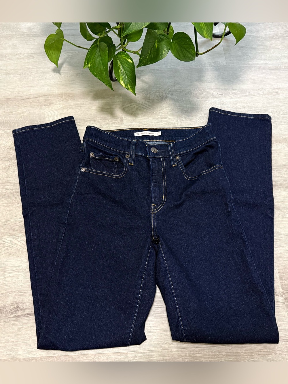 Levi's 724 High Rise Straight Jeans-Dark Wash